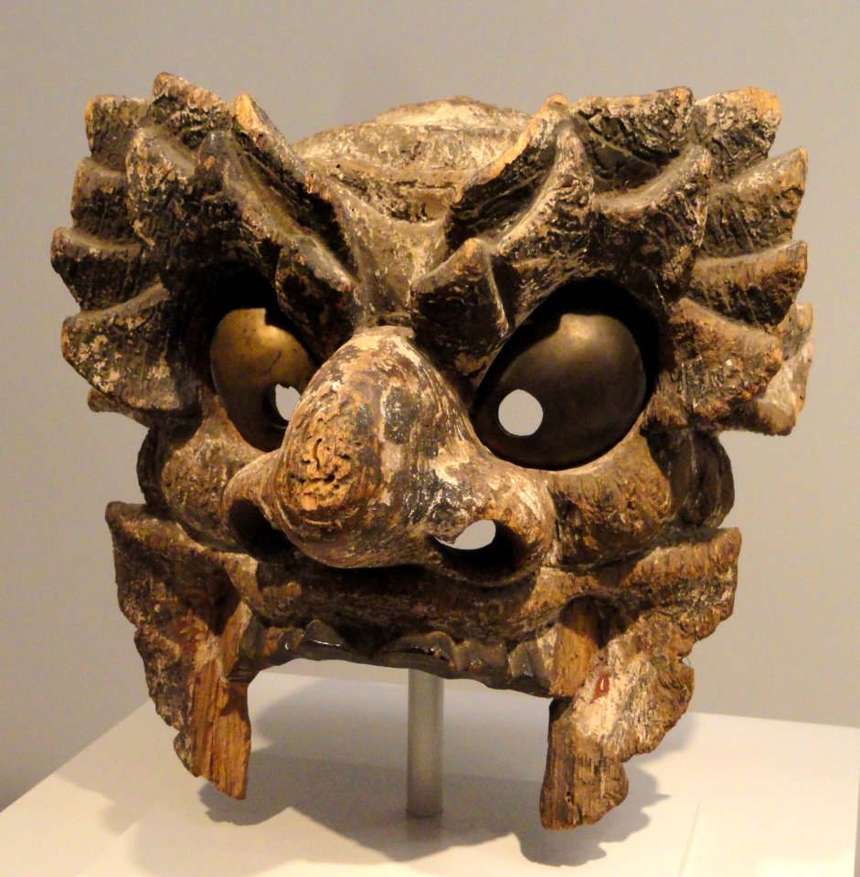 Demon Mask (Tsuina-men), used in Setsubun holiday, 15th-16 century, Japan, wood with traces of color - Art Institute of Chicago - DSC00191