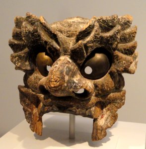 Demon Mask (Tsuina-men), used in Setsubun holiday, 15th-16 century, Japan, wood with traces of color - Art Institute of Chicago - DSC00191