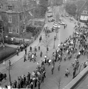 Demonstratie in Amsterdam in verband met terechtstelling Julian Griman, Bestanddeelnr 915-0651