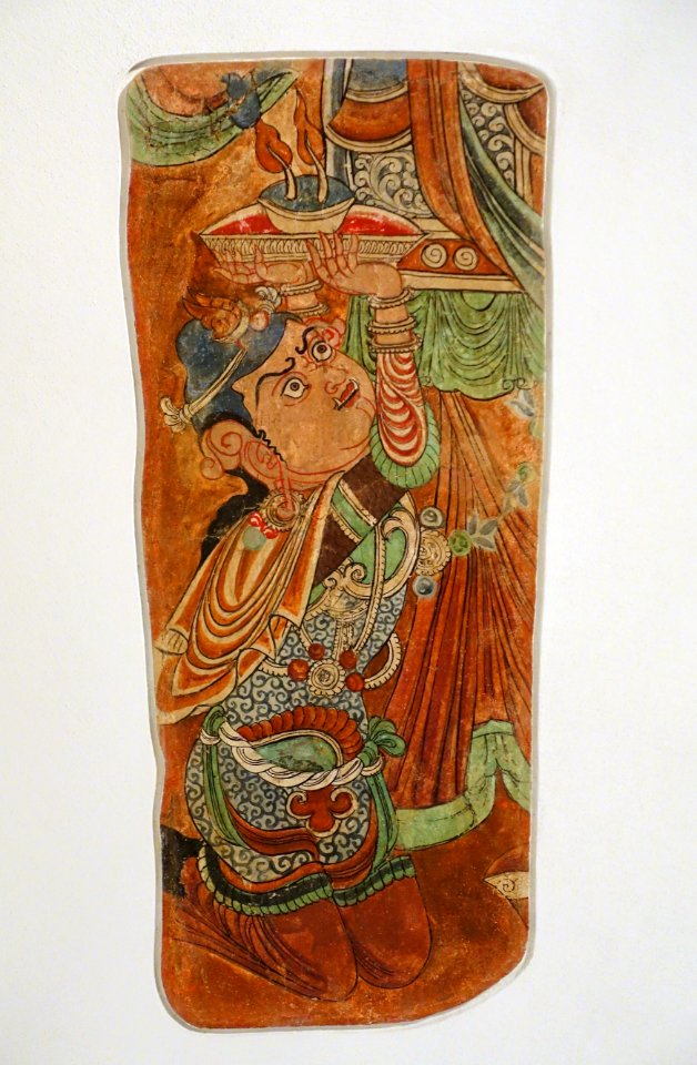 Demonic figure, Bezeklik, Cave 9, 779-886 AD, wall painting - Ethnological Museum, Berlin - DSC01735