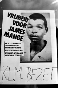 Demon vrijlating in Zuid Afrika ter dood veroord Jannes Mange en bezet KLM ka, Bestanddeelnr 930-8620