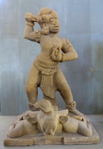 Demigod guarding the gateway, Dong Duong, late 9th to early 10th century, Quang Nam - Museum of Cham Sculpture - Danang, Vietnam - DSC01772