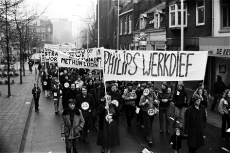 Demonstratie in Eindhoven tegen sluiting aantal bedrijven bij Philips demonstra, Bestanddeelnr 930-6860