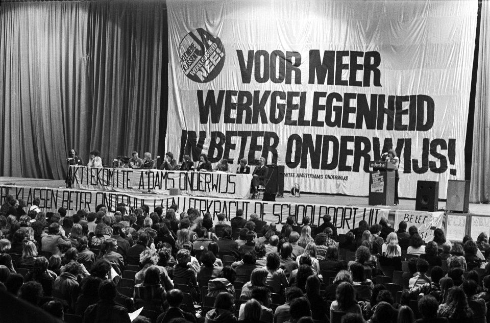 Demonstratie en manifestatie ABOP voor meer werkgelegenh in een beter onderwijs, Bestanddeelnr 929-6828