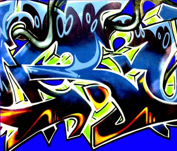Color blue grafittikunst