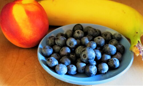 Fruits blueberries peach
