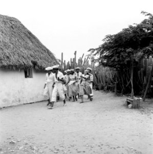 Dansers en muzikanten in Barber op Curaçao, Bestanddeelnr 252-3373