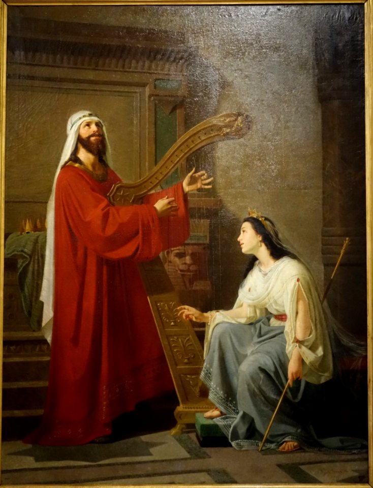 David and Michal by Virginio Grana, 1865, view 1, oil on canvas - Accademia Ligustica di Belle Arti - DSC02272