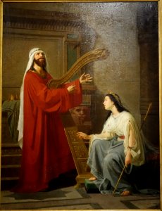 David and Michal by Virginio Grana, 1865, view 1, oil on canvas - Accademia Ligustica di Belle Arti - DSC02272