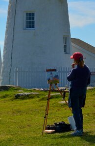 Drawing artist outdoors