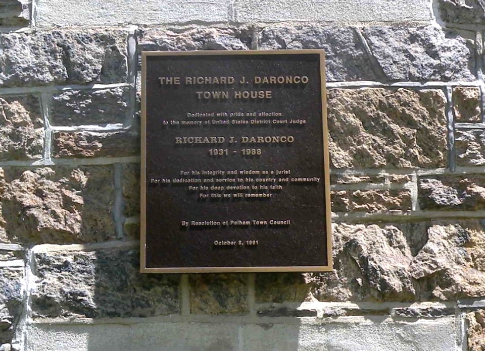 Daronco Town House plaque Pelham jeh
