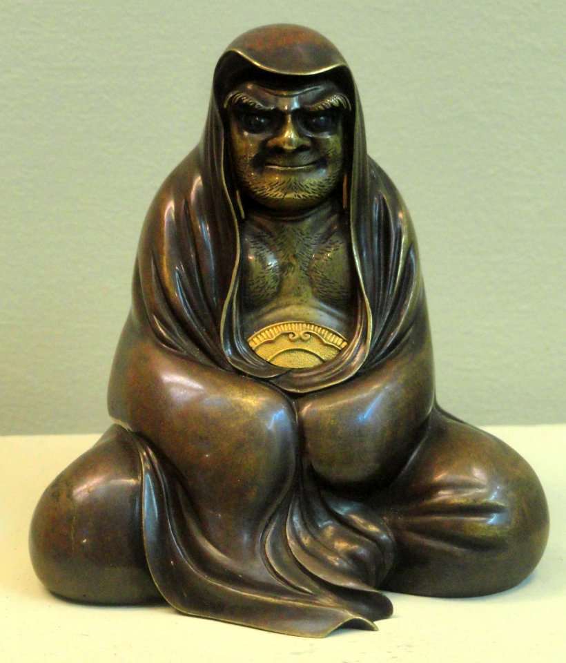 Daruma figurine, 19th century, sentoku with shakudo and kin inlay - George Walter Vincent Smith Art Museum - DSC03816