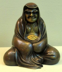 Daruma figurine, 19th century, sentoku with shakudo and kin inlay - George Walter Vincent Smith Art Museum - DSC03816