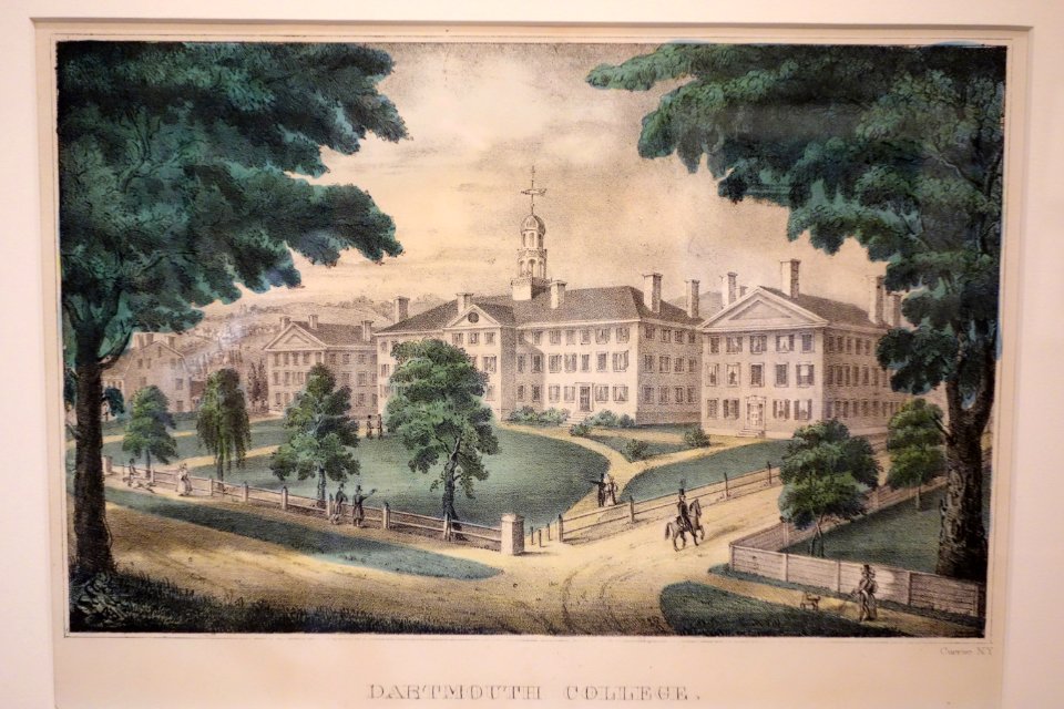 Dartmouth College - Nathaniel Currier after A. B. Young, probably 1834, hand-colored lithograph - Albany Institute of History and Art - DSC08215
