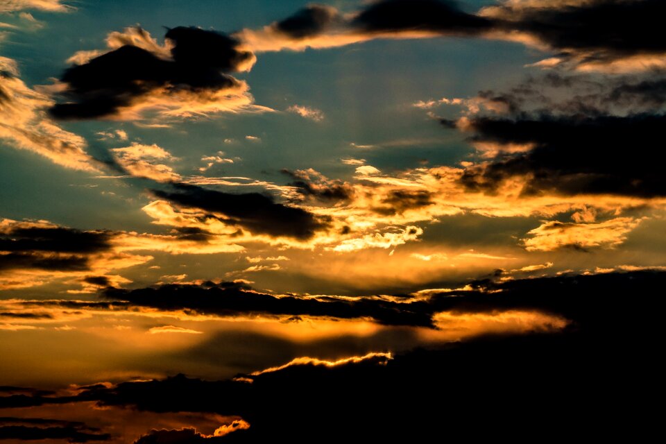 Evening sky clouds afterglow