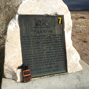 Darwin Historic Marker at the Intersection of HWY 190 and Darwin Road