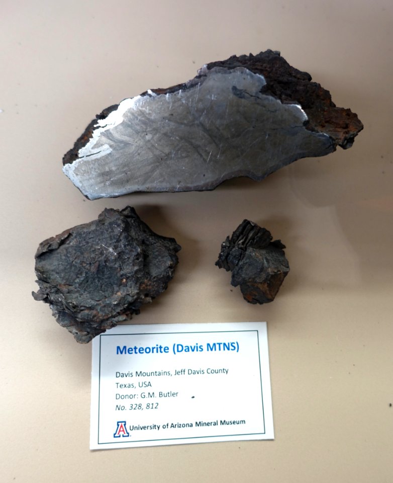 Davis Mountains meteorite, Texas - University of Arizona Mineral Museum - University of Arizona - Tucson, AZ - DSC08515