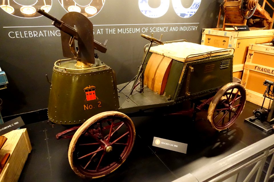 Davidson Automobile Battery armored car No. 2, view 1 - Museum of Science and Industry (Chicago) - DSC06706