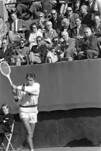 Davis-cup wedstrijd Nederland tegen Zuid-Afrika, prinses Beatrix en Claus op de , Bestanddeelnr 919-1509