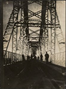 De beroemde Donau-spoorbrug bij Czernevoda (4 à 5 mijl lang), Bestanddeelnr 158-2897