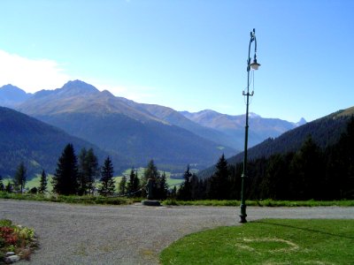 Davos, Berghotel Schatzalp, uitzicht vanaf het terras