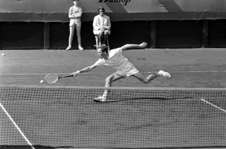 Davis-cup Nederland, Tom Okker in aktie, Bestanddeelnr 919-0893
