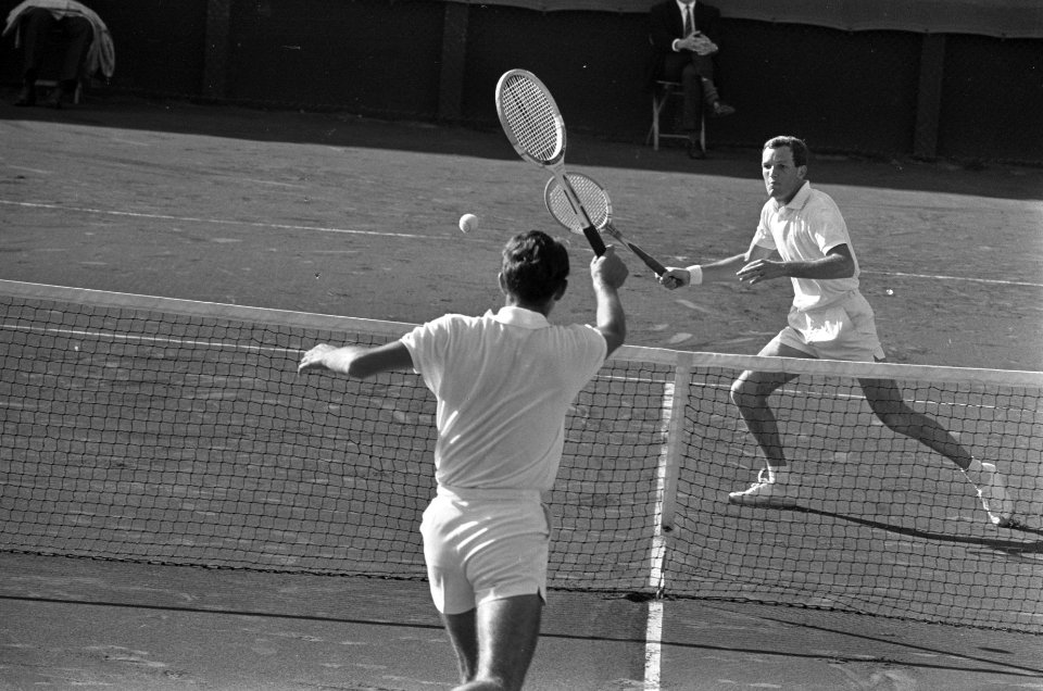 Davis-cup wedstrijd Nederland tegen Zuid-Afrika, duel tus sen Okker en Drysdale, Bestanddeelnr 919-1508