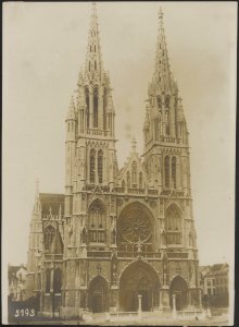 De beschieting van de cathedraal te Ostende door de Engelsche vloot op 23.9.17, Bestanddeelnr 158-2923