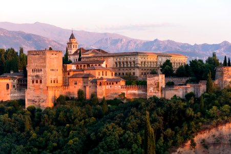 Dawn Charles V Palace Alhambra Granada Andalusia Spain photo