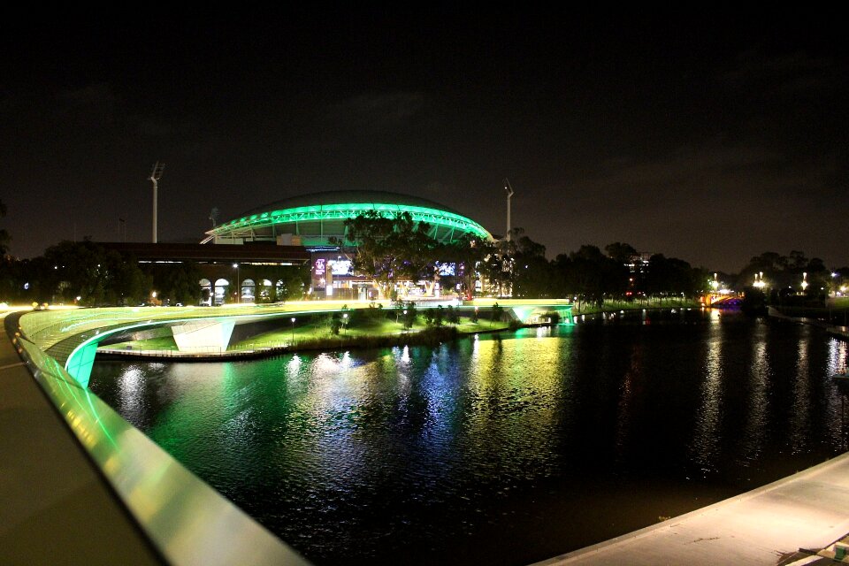 Bridge night sky oval