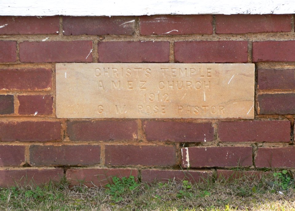 Dandridge Christ Temple AME Zion cornerstone