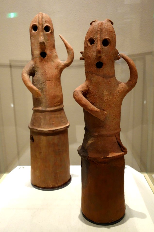 Dancing People, haniwa (terracotta tomb figures), Kofun period, 6th century, from Nohara, Kumagaya-shi, Saitama - Tokyo National Museum - DSC06316
