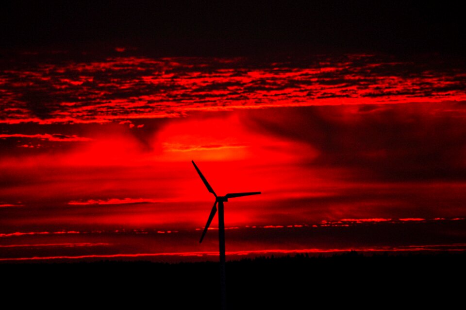 Sky clouds windmill