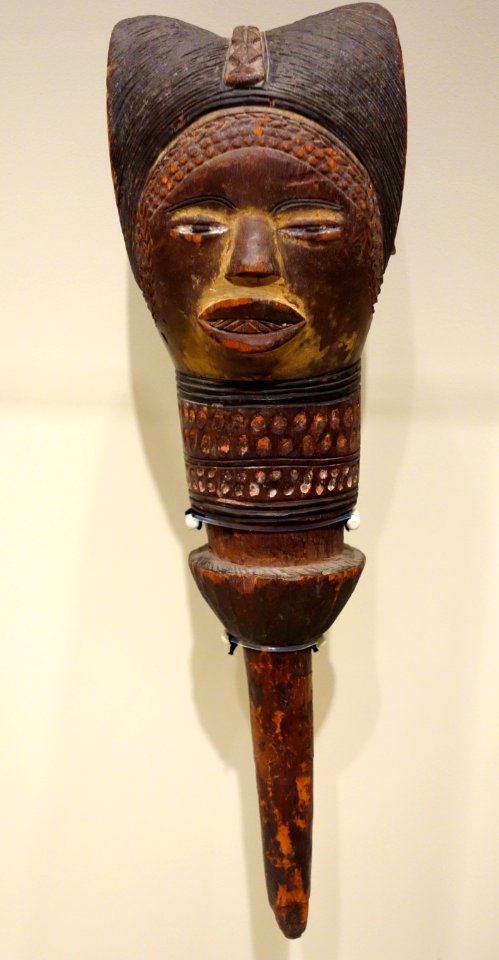 Dance staff (kebe-kebe), Kuya peoples, Democratic Republic of the Congo, mid 20th century, wood, pigment - Cincinnati Art Museum - DSC04289