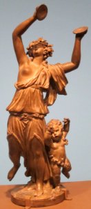 Dancing Bacchante with Amour, terracotta sculpture by Claude Michel, 1785, HAA