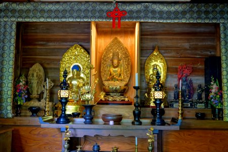 Dainichido Hall interior - Chusonji, Hiraizumi, Iwate - DSC04862