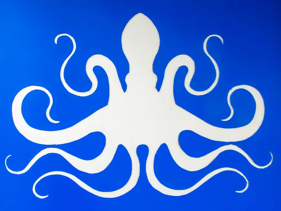 Sea creature street art blue