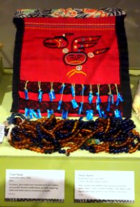 Dance apron, Kwakwaka'wakw, late 1800s, cotton, silk, glass beads, sequins, with trade beads, 1800s - Glenbow Museum - DSC00878