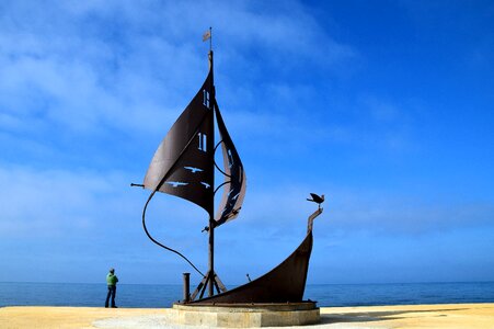 Sea sailing boat monument