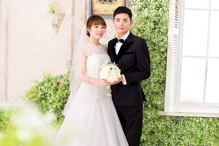 Romantic bride the groom
