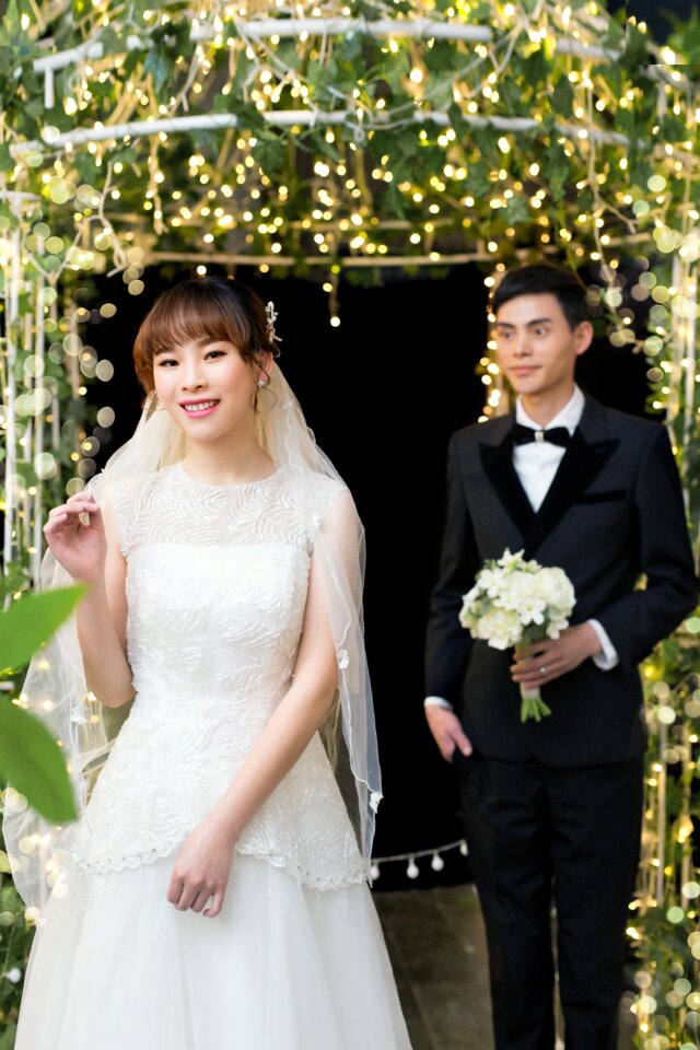 Romantic bride the groom