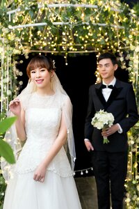 Romantic bride the groom