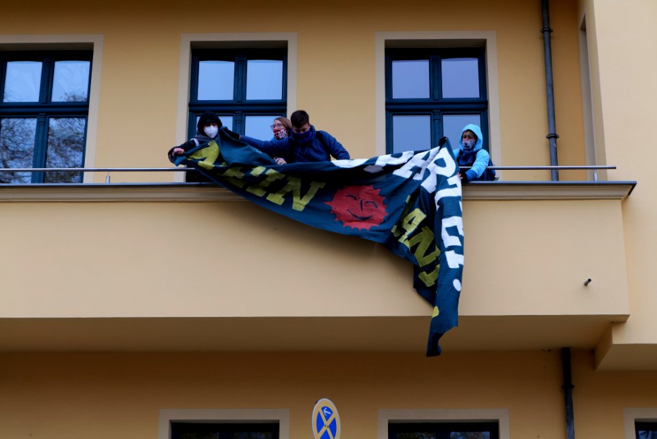 Dannenrod forest protest at green party headquarter Berlin 2020-10-28 20