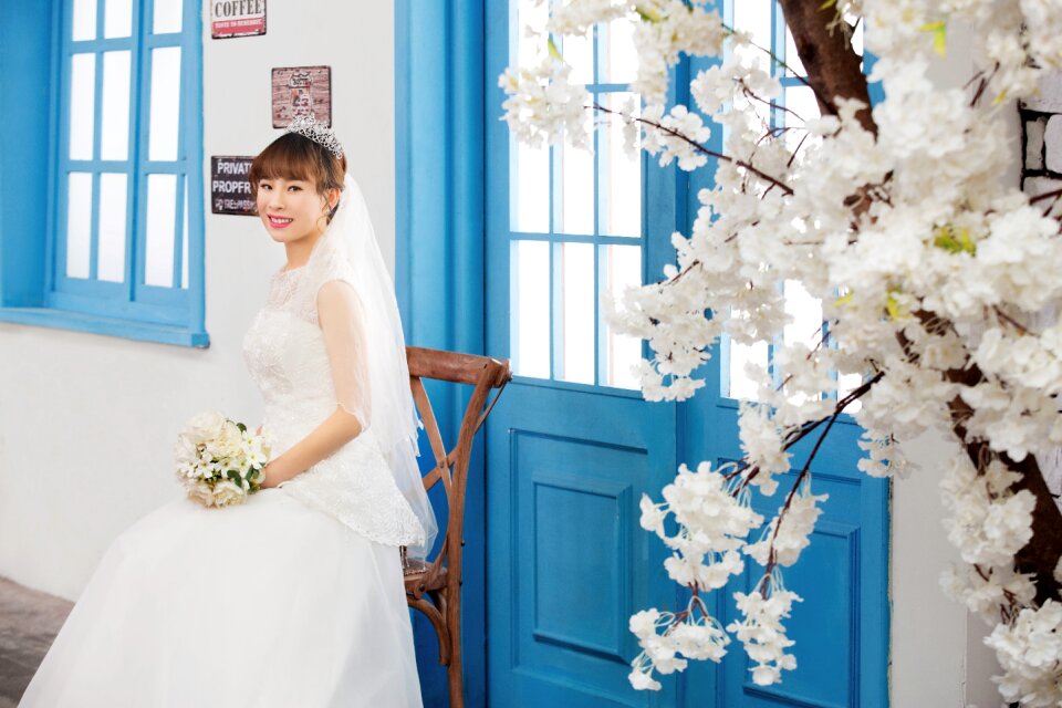 Romantic bride the groom