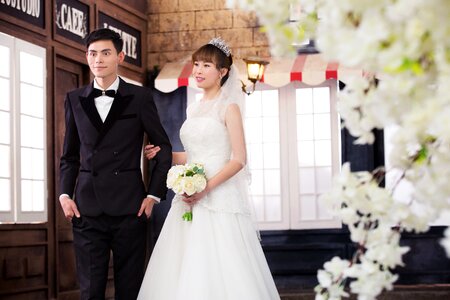 Romantic bride the groom