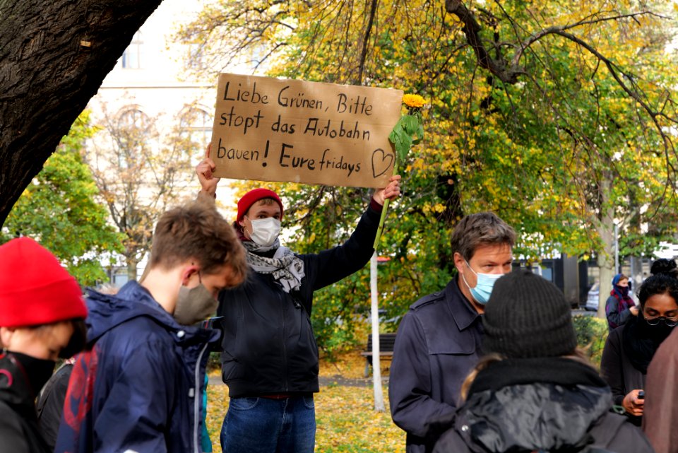 Dannenrod forest protest at green party headquarter Berlin discussion with Robert Habeck 2020-10-28 21