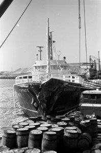De KW 43 , de Rijnmond 2 , aanvaring op Noordzee, hier in de haven van IJmuiden, Bestanddeelnr 914-7278