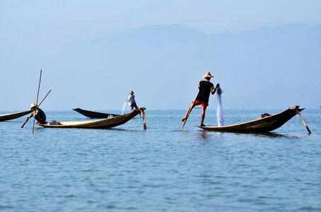 Myanmar fisherman bamboo basket
