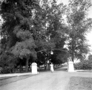 De ingangspoort van de directeurswoning 'Casa Blanca', van de Surinaamse bauxiet, Bestanddeelnr 252-6978