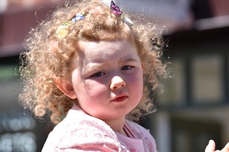 Curly girl face photo